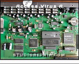 Access Virus A - Mainboard * Motorola/Freescale 56303 DSP, a pair of MC33079 quad OPAs, Cirrus Logic/Crystal CS4226 Codec and a Siemens/Infineon 80C535 8-Bit/8051-based MCU as panel controller.