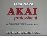 Akai AX73 - Logotype * Akai Professional - Programmable Polyphonic Synthesizer