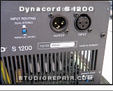 Dynacord S 1200 - Rear View * Channel Input, Input Routing, Bridge Mode Selection