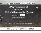 Dynacord VRS 23 - Rear View * …
