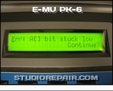 E-MU Proteus Keys - Error Message * Maintenance & Repair: Err: A[] bit stuck low - Continue?