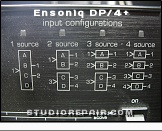 Ensoniq DP/4+ - Front Panel * Input configurations