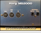 Korg MS2000 - Rear Jacks * MIDI I/O & Pedal Inputs