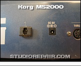 Korg MS2000 - Rear Jacks * PSU Input (DC 9V, Negative Tip, Positive Ring)