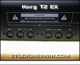 Korg T2 EX - Rear Jacks * MIDI A & B IN/OUT/THRU