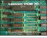 Lexicon PCM 70 - Memory * Memory management unit with 128 kilobytes of dynamic RAM (organized in 64k x 16bit).