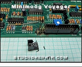 Moog Minimoog Voyager - Analog Board * Analog PCB # 11-404P - Massive damage caused by external overvoltage. Damage containment and repair.
