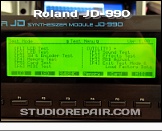 Roland JD-990 - Display * Test Menu - OS Version 1.00