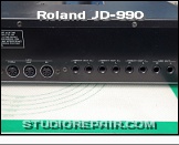 Roland JD-990 - Rear View * Audio Output Jacks & MIDI Trio