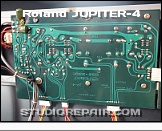 Roland Jupiter-4 - Panel Board * Panel / Control Board A PCB 052-330E (Soldering Side) - Sections: Trigger & Delay / Bend