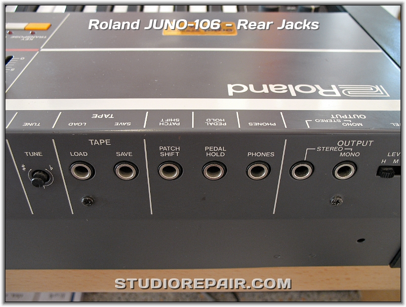 STUDIO REPAIR - Roland JUNO-106 - Rear Jacks