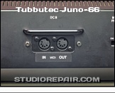 Tubbutec Juno-66 - MIDI Ports * Newly installed MIDI ports (Tubbutec Juno-66 Cover Panel)