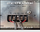 Urei 1178 Limiter - I/O Connector * Barrier Strip for Channel B Input / Output