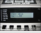 Zoom HD16 - Display * ZOOM HD 16 Ver:1.00