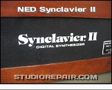 NED Synclavier II - Logotype * Logotype on keyboard's rear panel