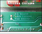 Rhodes Chroma - EQ Board - Label * Model 2101 - EQ Board Label: ASSY 7225501, FAB 5422701