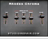 Rhodes Chroma - Front Panel * Model 2101 - Front Panel: Tune, EQ and Volume sliders