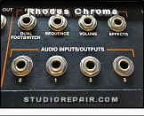 Rhodes Chroma - Rear Panel Jacks * Model 2101 - Rear Panel: Audio I/O, Footswitchtes and Pedals jacks