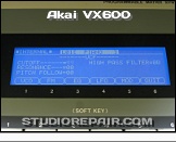 Akai VX600 - Display * Screen: VCF Page