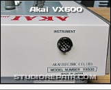 Akai VX600 - Rear View * Instrument Jack