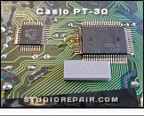 Casio PT-30 - Digital Circuitry * NEC μPD1868G MCU & Hitachi HD61914 8kbit Static RAM