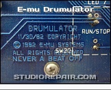 E-mu Drumulator - Imprint * Imprint on the circuit board. Never a beat off…