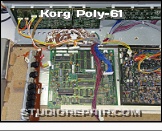 Korg Poly-61 - Corrosion * Massive Corrosion on the Rear Panel (Jack Board Removed)