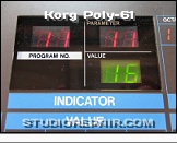 Korg Poly-61 - Panel Display * Program No., Parameter & Value Indicators