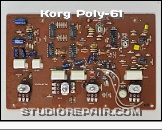 Korg Poly-61 - Panel Board * KLM-477B Clock Board - Component Side