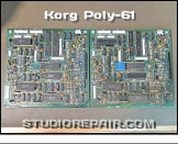 Korg Poly-61 - Processor Boards * Two KLM-509A CPU Boards with Corrosion due to Battery Leakage