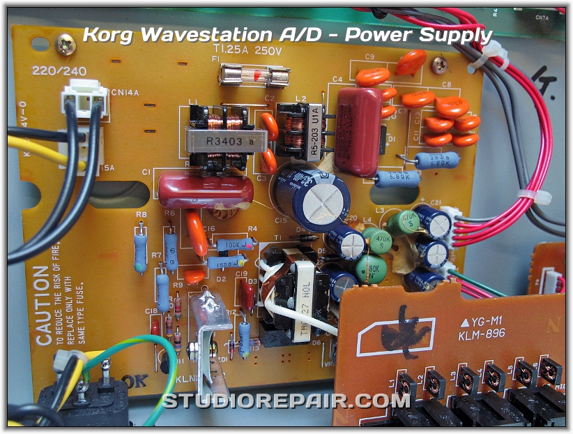 STUDIO REPAIR - Korg Wavestation A/D - Power Supply