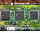 Korg Wavestation - Mainboard * PCB KLM-1415 - ASICs: MB87405 (MDE), MB87727 (DF88 - Digital Filter/Amplifier/Mixer), MB87726 (TG88 - Tone Generator)