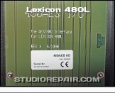 Lexicon 480L - Lemtech 480AES I/O * Lemtech 480AES I/O - AES/EBU Interface Card