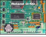 Roland D-50 - Main Board * Main Circuit Board - PCB 22925445 / Assy 76180090 - NEC μPD78312 8-Bit MCU & Roland/NEC μPD65005G-062 Gate Array