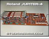 Roland Jupiter-4 - Mother Board Assembly * Motherboard PCB 052-364B with Module Controller PCB 052-235D and 4× Module Board PCB 052-314E