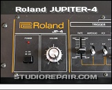 Roland Jupiter-4 - Panel Controls * Logotype, Power Switch, Volume