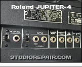 Roland Jupiter-4 - Rear Jacks * Headphone, Mono/Stereo Output, Pedal & External Clock Inputs