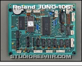 Roland JUNO-106 - CPU Board * PCB 291-201 - Component Side - Battery Replaced