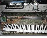 Roland Juno-60 - Circuit Boards * In this view you can see all the PCBs: both panel boards, the main board, the power supply, the bending unit and the chorus PCB.