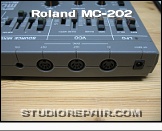 Roland MC-202 - Rear View * DC Input, MIDI I/O and Calibration