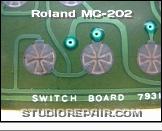 Roland MC-202 - Switch Board * Printed Button Contacts on the Switch Board.