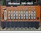 Roland TR-707 - Volume Board * Part No. 7313605000 / PCB 2291098002 - Component Side
