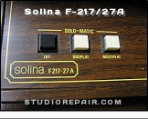 Solina F-217/27A - Controls * Solo-Matic Controls