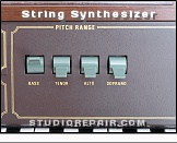Solina String Synthesizer - Panel * Synthesizer Pitch Ranges