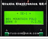 Studio Electronics SE-1 - Display Screen * Page: Main / Patch Selection