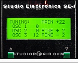 Studio Electronics SE-1 - Display Screen * Oscillator Tune Page