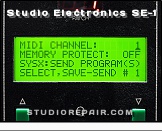 Studio Electronics SE-1 - Display Screen * MIDI Edit Page #2