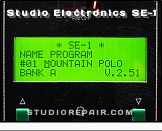 Studio Electronics SE-1 - Display Screen * Name Program Page