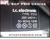 TC Electronic P210 Chorus - Type Badge * …
