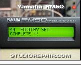 Yamaha RM50 - Display * Test 44: Factory Reset Complete !!